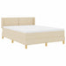 Pat cu arcuri cu headboard Manual Crem 200 x 160 cm țesătură - WALTI WALTI
