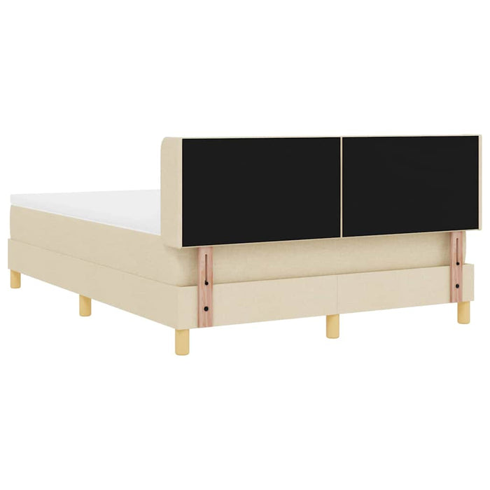 Pat cu arcuri cu headboard Manual Crem 200 x 160 cm țesătură - WALTI WALTI