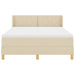 Pat cu arcuri cu headboard Manual Crem 200 x 160 cm țesătură - WALTI WALTI