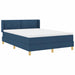 Pat cu arcuri cu headboard albastru 200 x 160 cm țesătură - WALTI WALTI
