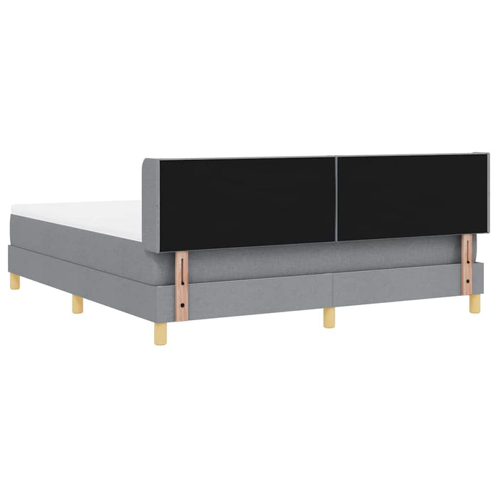Pat cu arcuri cu headboard Gri deschis 200 x 180 cm țesătură WALTI