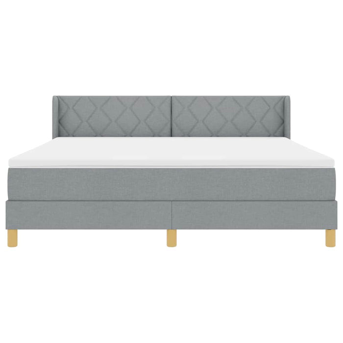 Pat cu arcuri cu headboard Gri deschis 200 x 180 cm țesătură WALTI