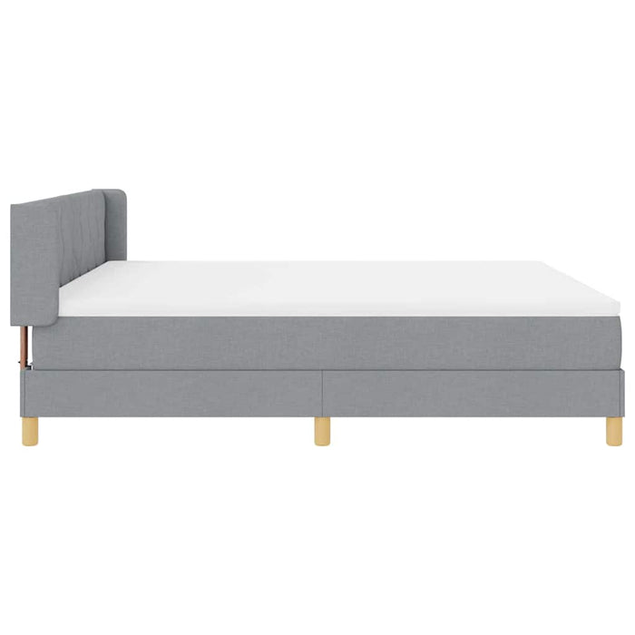 Pat cu arcuri cu headboard Gri deschis 200 x 180 cm țesătură WALTI
