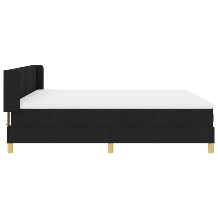 Pat cu arcuri cu headboard Manual Negru 200 x 180 cm țesătură WALTI