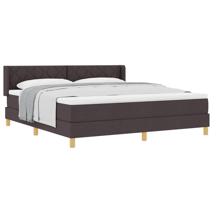 Pat cu arcuri cu headboard Maro închis 200 x 180 cm țesătură WALTI
