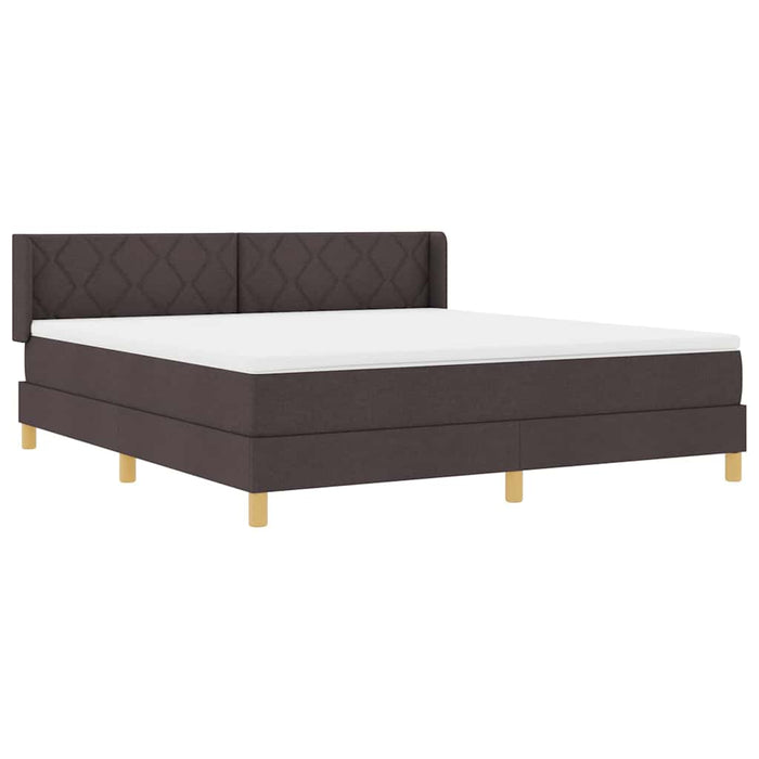Pat cu arcuri cu headboard Maro închis 200 x 180 cm țesătură WALTI