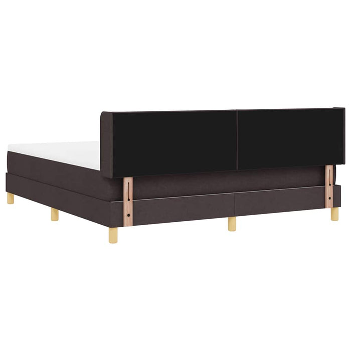 Pat cu arcuri cu headboard Maro închis 200 x 180 cm țesătură WALTI