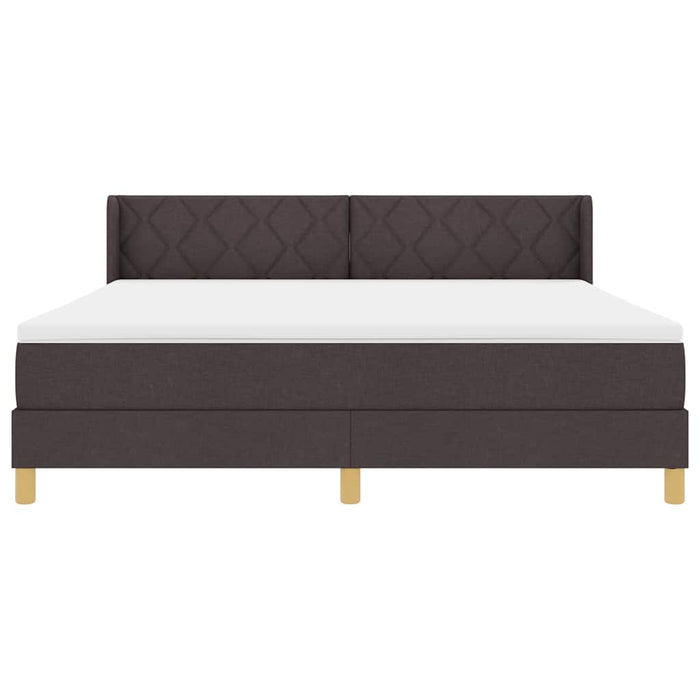Pat cu arcuri cu headboard Maro închis 200 x 180 cm țesătură WALTI