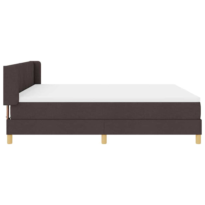 Pat cu arcuri cu headboard Maro închis 200 x 180 cm țesătură WALTI