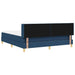 Pat cu arcuri cu headboard albastru 200 x 180 cm țesătură - WALTI WALTI