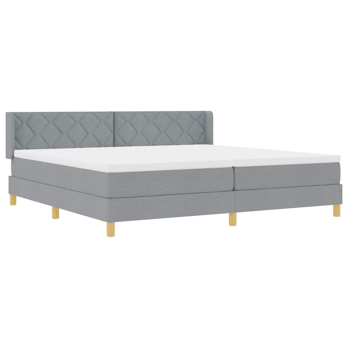 Pat cu Saltea cu Arcuri Gri deschis 200 x 200 cm țesătură - WALTI WALTI