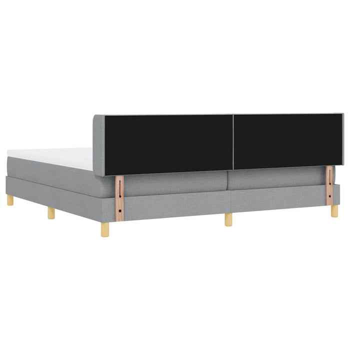 Pat cu Saltea cu Arcuri Gri deschis 200 x 200 cm țesătură - WALTI WALTI