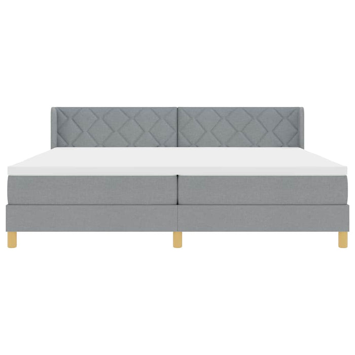Pat cu Saltea cu Arcuri Gri deschis 200 x 200 cm țesătură - WALTI WALTI