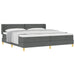 Pat cu arcuri cu headboard Gri închis 200 x 200 cm țesătură - WALTI WALTI