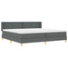 Pat cu arcuri cu headboard Gri închis 200 x 200 cm țesătură - WALTI WALTI