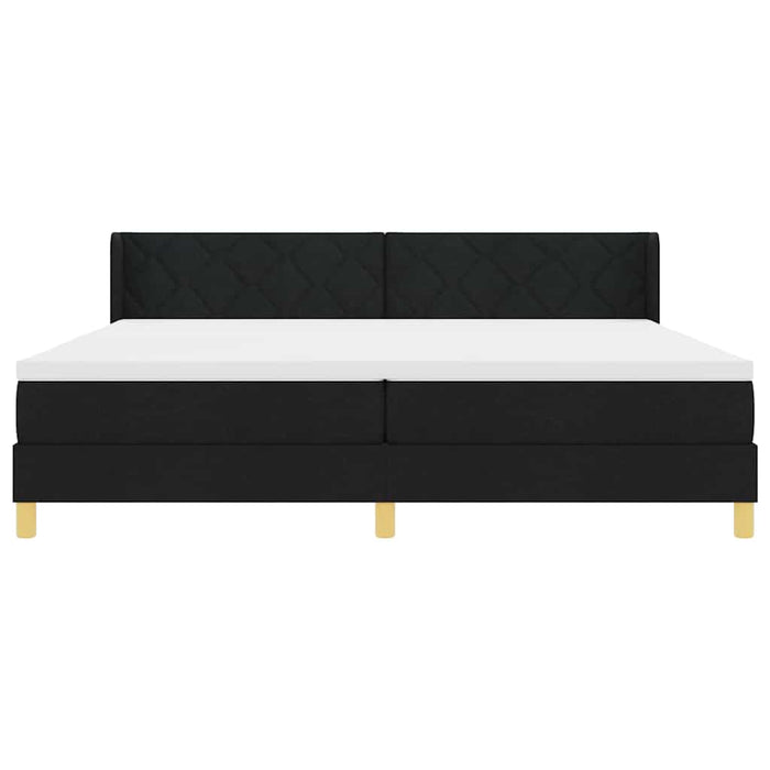 Pat cu arcuri cu saltea Negru 200 x 200 cm Poliester - WALTI WALTI