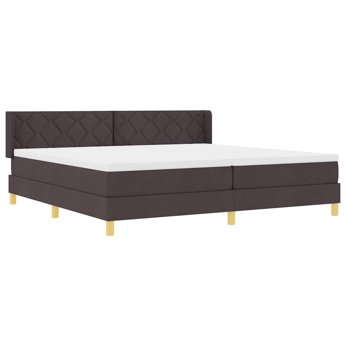Pat cu arcuri cu saltea Maro închis 200 x 200 cm Poliester - WALTI WALTI