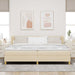 Pat cu arcuri cu headboard Manual Crem 200 x 200 cm țesătură - WALTI WALTI