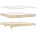 Pat cu arcuri cu headboard Manual Crem 200 x 200 cm țesătură - WALTI WALTI