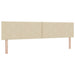 Pat cu arcuri cu headboard Manual Crem 200 x 200 cm țesătură - WALTI WALTI