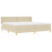 Pat cu arcuri cu headboard Manual Crem 200 x 200 cm țesătură - WALTI WALTI