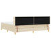 Pat cu arcuri cu headboard Manual Crem 200 x 200 cm țesătură - WALTI WALTI