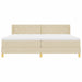 Pat cu arcuri cu headboard Manual Crem 200 x 200 cm țesătură - WALTI WALTI