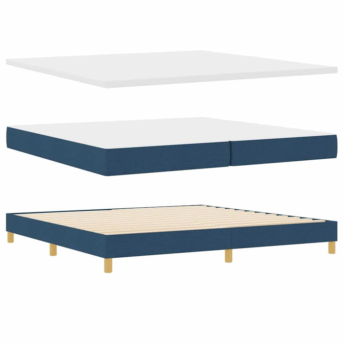 Pat cu Saltea cu Arcuri albastru 200 x 200 cm țesătură - WALTI WALTI