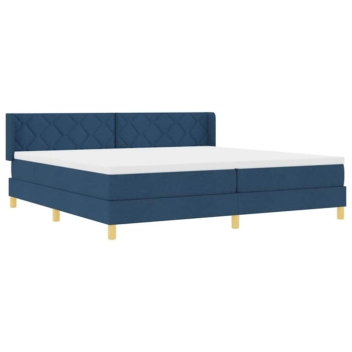 Pat cu Saltea cu Arcuri albastru 200 x 200 cm țesătură - WALTI WALTI