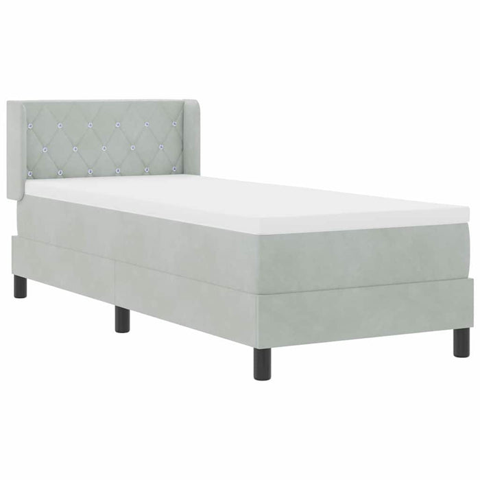 Pat cu arcuri cu saltea Gri deschis 200 x 80 cm Poliester - WALTI WALTI