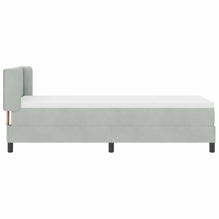 Pat cu arcuri cu saltea Gri deschis 200 x 80 cm Poliester - WALTI WALTI
