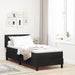 Pat cu Saltea cu Arcuri Negru 100x200 cm Catifea Negru - WALTI WALTI