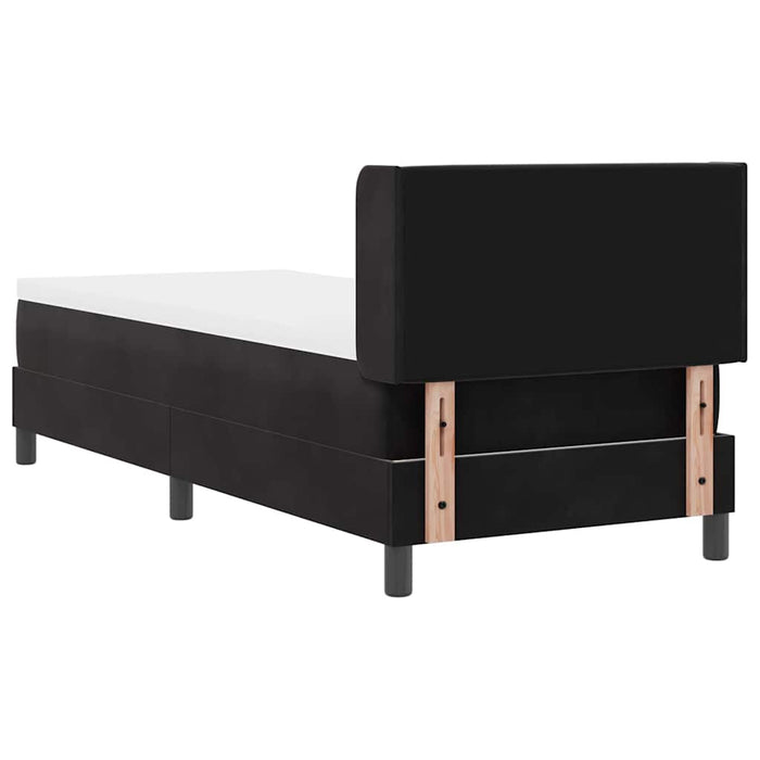 Pat cu Saltea cu Arcuri Negru 100x200 cm Catifea Negru - WALTI WALTI