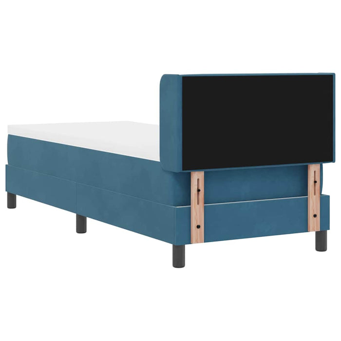 Pat cu arcuri cu headboard Albastru închis 200 x 80 cm Catifea WALTI