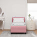 Pat cu arcuri cu saltea cu headboard Roz 200 x 80 cm Poliester - WALTI WALTI