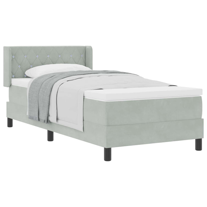 Pat cu arcuri cu saltea Gri deschis 200 x 100 cm Poliester - WALTI WALTI