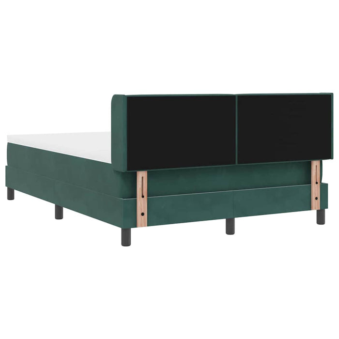 Pat cu Saltea cu Arcuri Negru 100x200 cm Catifea Verde închis - WALTI WALTI