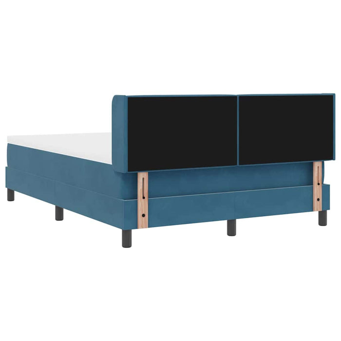 Pat cu arcuri cu headboard Albastru închis 200 x 160 cm Catifea WALTI