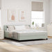 Pat cu arcuri cu headboard Gri deschis 200 x 180 cm Catifea - WALTI WALTI