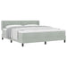 Pat cu arcuri cu headboard Gri deschis 200 x 180 cm Catifea - WALTI WALTI