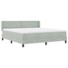 Pat cu arcuri cu headboard Gri deschis 200 x 180 cm Catifea - WALTI WALTI
