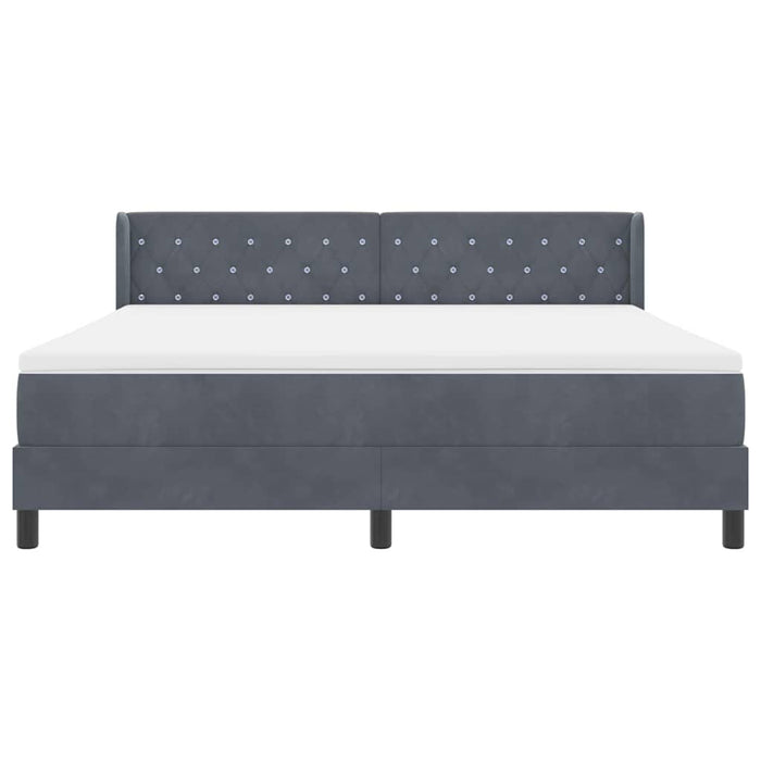 Pat cu arcuri cu saltea Gri închis 200 x 180 cm Poliester - WALTI WALTI