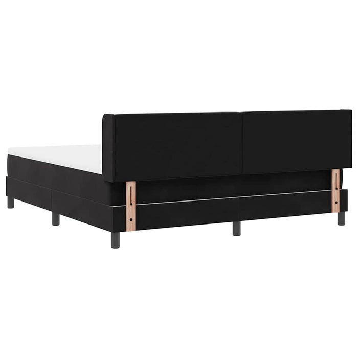 Pat cu arcuri cu headboard Manual Negru 200 x 180 cm Catifea WALTI