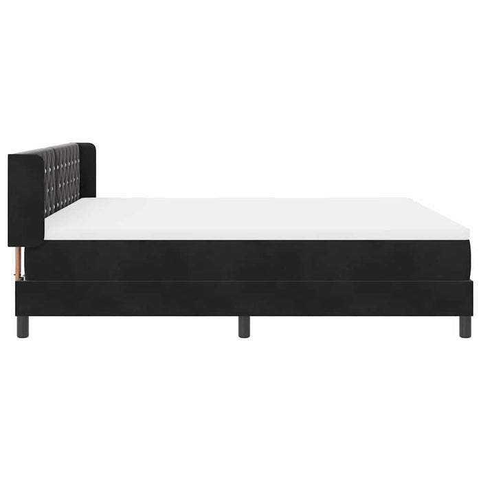 Pat cu arcuri cu headboard Manual Negru 200 x 180 cm Catifea WALTI