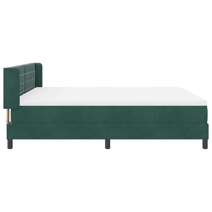 Pat cu arcuri cu headboard Verde închis 200 x 180 cm Catifea WALTI
