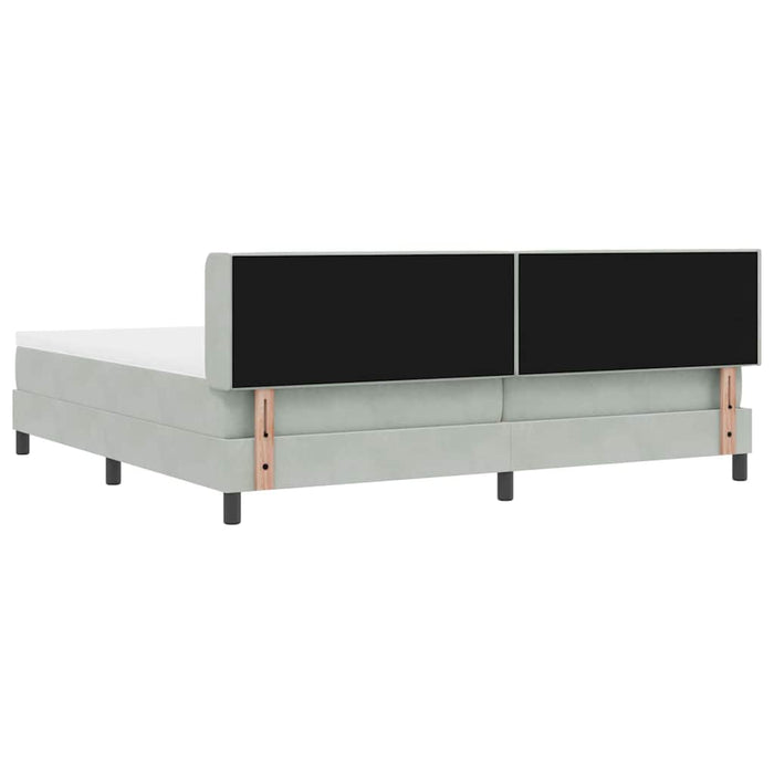 Pat cu Saltea cu Arcuri Negru 100x200 cm Catifea Gri deschis - WALTI WALTI