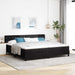 Pat cu arcuri cu headboard Manual Negru 200 x 200 cm Catifea - WALTI WALTI