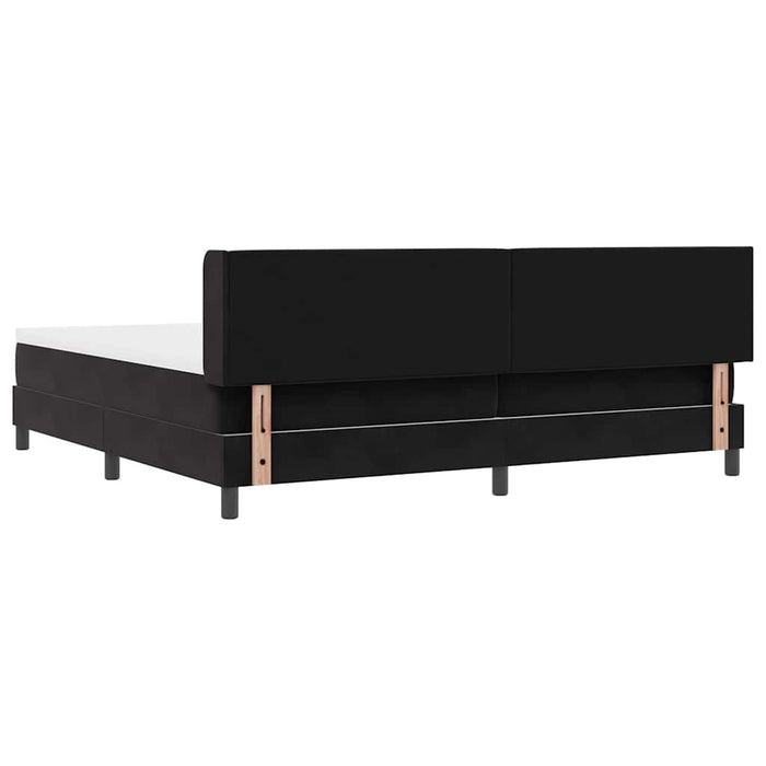 Pat cu arcuri cu headboard Manual Negru 200 x 200 cm Catifea - WALTI WALTI