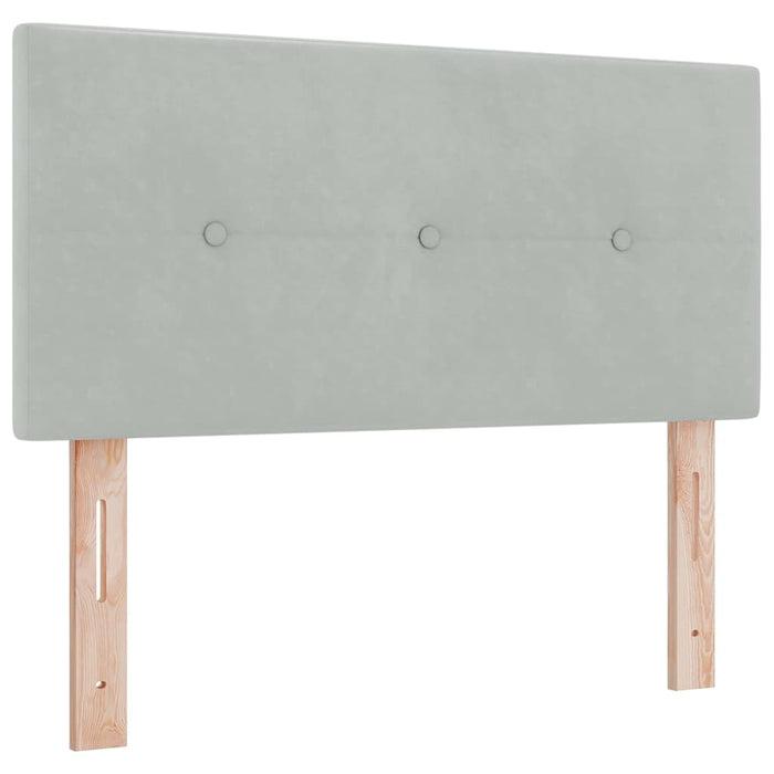Pat cu arcuri cu headboard Gri deschis 200 x 80 cm Catifea WALTI
