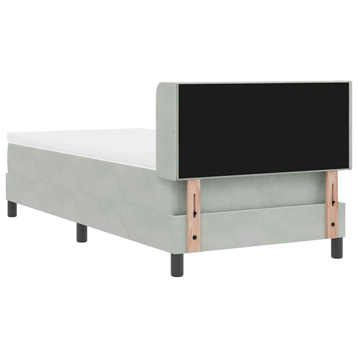 Pat cu arcuri cu headboard Gri deschis 200 x 80 cm Catifea WALTI